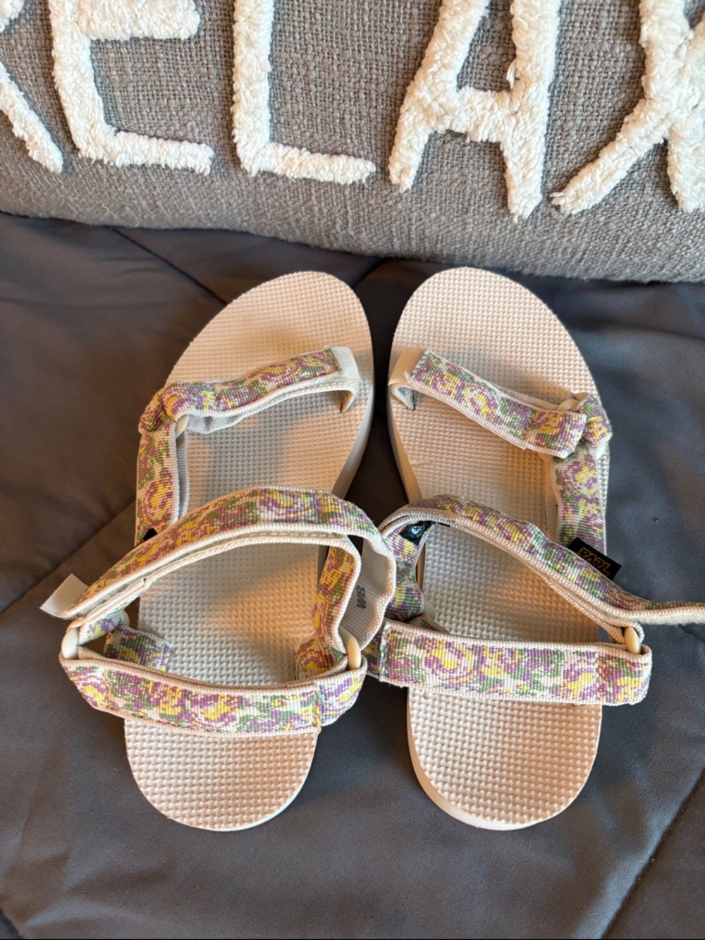 Teva Floral Strap Midform Universal Platform Sandals Light Pink Floral Garden 8 - Picture 8 of 9